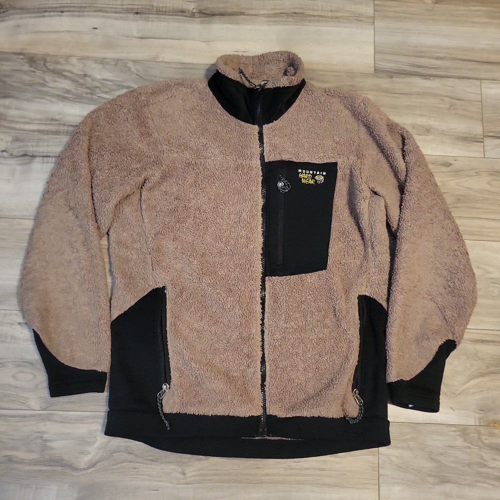 Mountain Hardwear Monkey Deep Pile Full Zip Fleece Jacket Womens Medium Brown